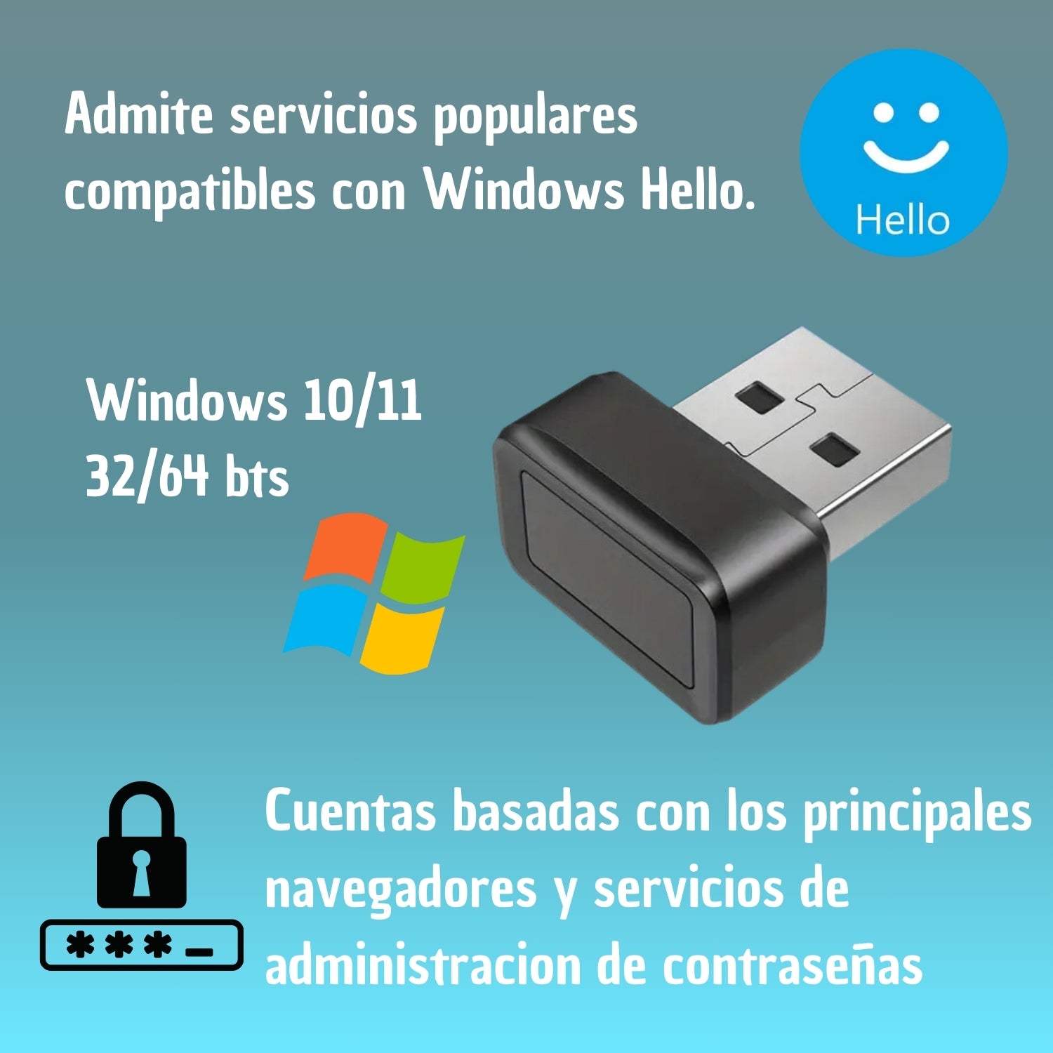 USB Lector de Huella Digital Windows
